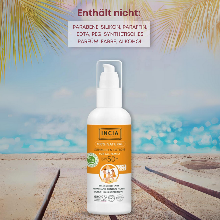 Incia Natural Sun Lotion for the whole family SPF50+