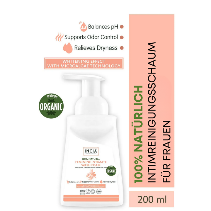 Incia Natural Intimate Wash Foam for Women 200 ml 