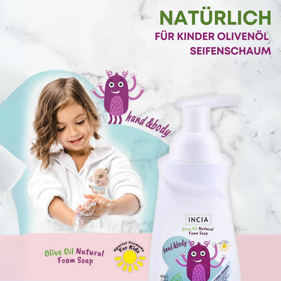 Incia Natürliche Schaumseife mit Olivenöl für Kinder